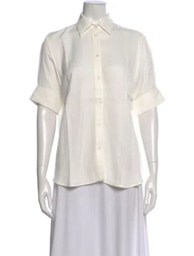 Pre-owned Sandro Short Sleeve Blouse In Neutral