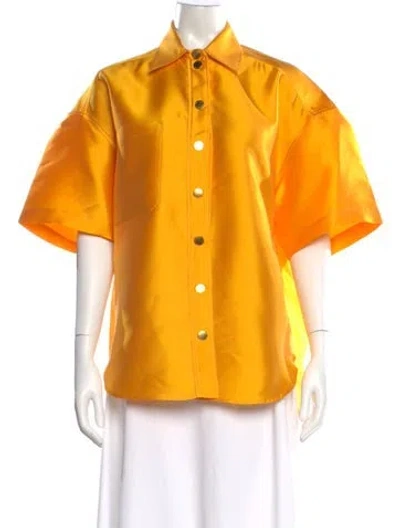Pre-owned Sandro Short Sleeve Blouse In Orange