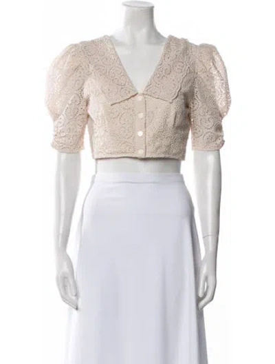 Pre-owned Sandro Short Sleeve Crop Top In Gray