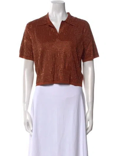 Pre-owned Sandro Short Sleeve Crop Top W/ Tags
