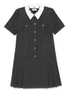 Sandro Short Pleated Dress With Rhinestones In Black