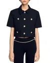 Sandro Cropped Jacket In Black