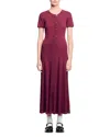 Sandro Short Sleeve Knit Maxi Dress In Purple