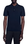 Sandro Short-sleeve Knitted Polo Shirt In Black
