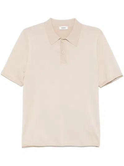 Sandro Short-sleeve Knitted Polo Shirt In Neutrals
