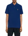 Sandro Mens Navy Blue Embroidered-logo Regular-fit Cotton Polo Shirt In Blue