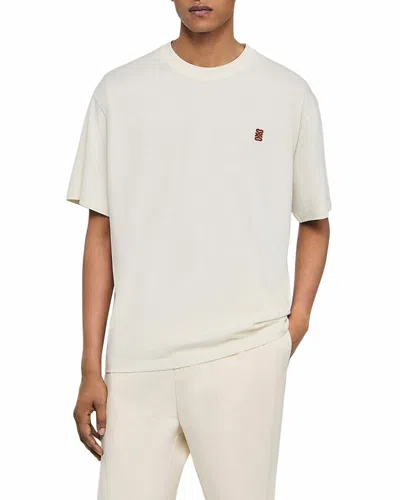 Sandro Short Sleeve Logo Tee In Neutral