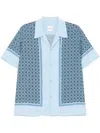 Sandro Short-sleeved Patterned Shirt In Blue