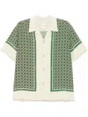 Sandro Short Sleeved Patterned Shirt In Green