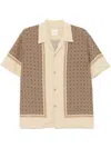 Sandro Short Sleeved Patterned Shirt In Neutrals