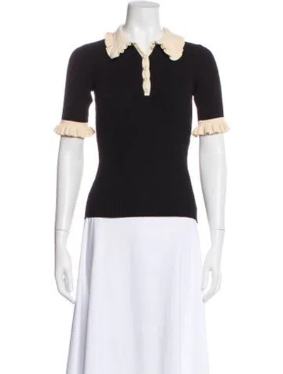 Pre-owned Sandro Short Sleeve Polo In Black