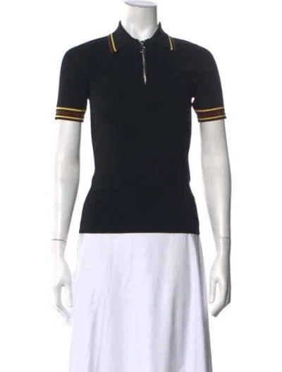 Pre-owned Sandro Short Sleeve Polo In Black