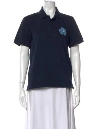 Pre-owned Sandro Short Sleeve Polo In Blue