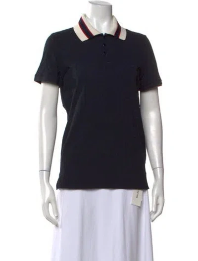 Pre-owned Sandro Short Sleeve Polo In Blue