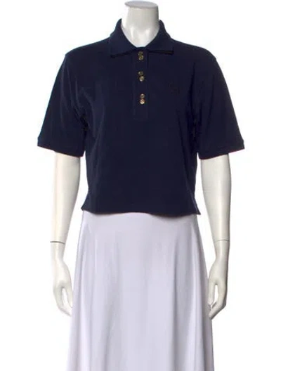 Pre-owned Sandro Short Sleeve Polo In Blue
