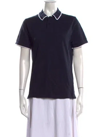 Pre-owned Sandro Short Sleeve Polo In Blue