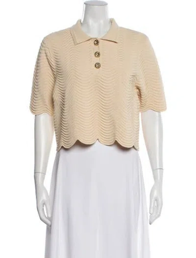 Pre-owned Sandro Short Sleeve Polo In Neutral