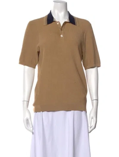 Pre-owned Sandro Short Sleeve Polo In Neutrals