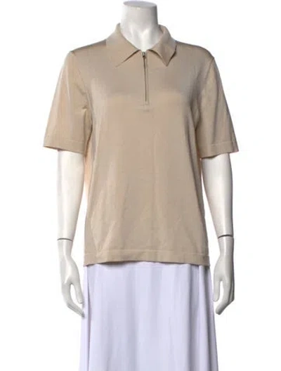 Pre-owned Sandro Short Sleeve Polo In Neutrals