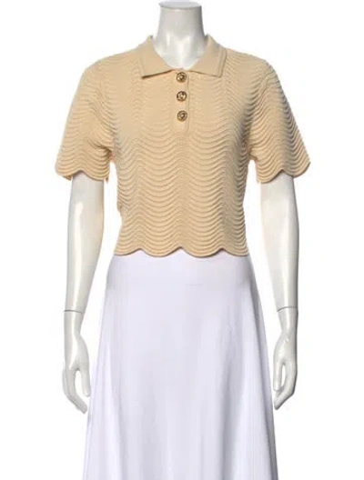 Pre-owned Sandro Short Sleeve Polo In Neutrals
