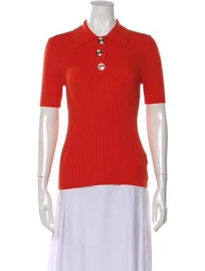 Pre-owned Sandro Short Sleeve Polo In Orange