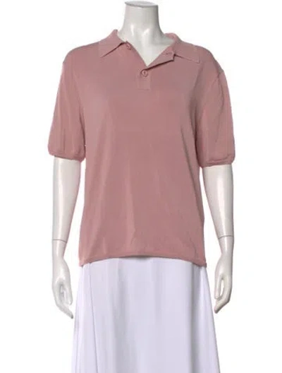 Pre-owned Sandro Short Sleeve Polo In Pink