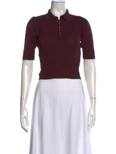 Pre-owned Sandro Short Sleeve Polo In Purple