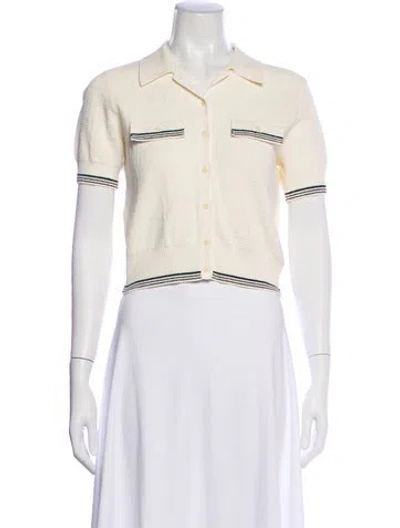 Pre-owned Sandro Short Sleeve Polo In White