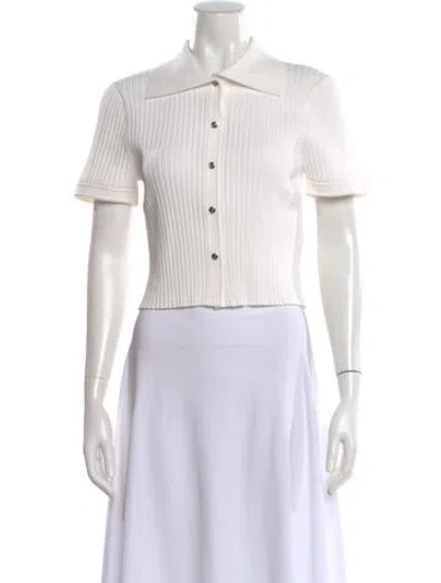 Pre-owned Sandro Short Sleeve Polo In White