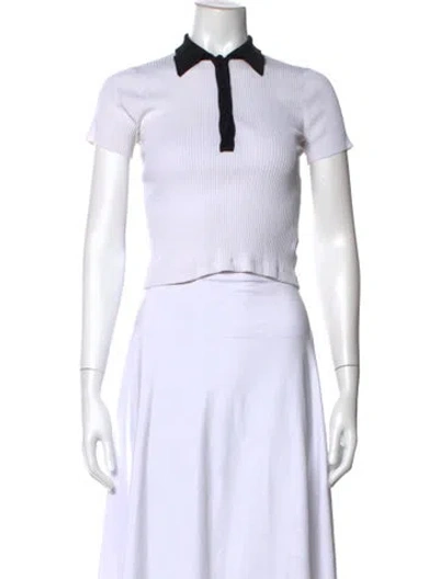 Pre-owned Sandro Short Sleeve Polo In White
