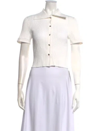 Pre-owned Sandro Short Sleeve Polo In White