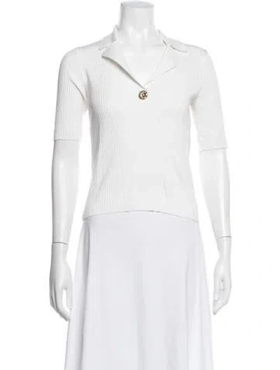 Pre-owned Sandro Short Sleeve Polo In White