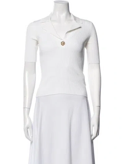 Pre-owned Sandro Short Sleeve Polo In White