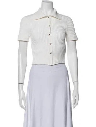 Pre-owned Sandro Short Sleeve Polo In White