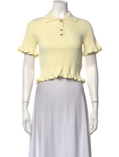 Pre-owned Sandro Short Sleeve Polo In Yellow