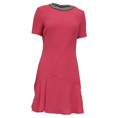 Sandro Short Sleeve Reva Mini Dress In Pink Polyester
