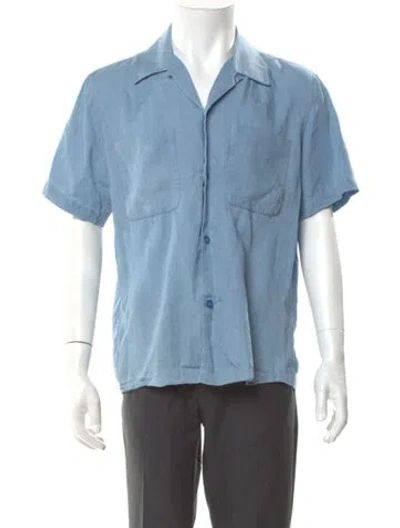 Pre-owned Sandro Short Sleeve Shirt In Blue