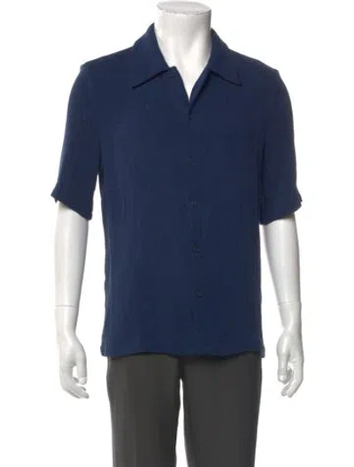 Pre-owned Sandro Short Sleeve Shirt In Blue