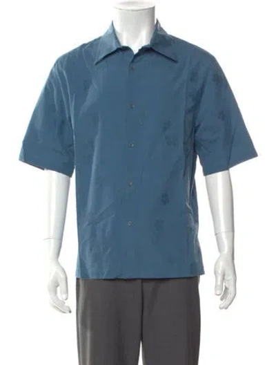 Pre-owned Sandro Short Sleeve Shirt In Blue