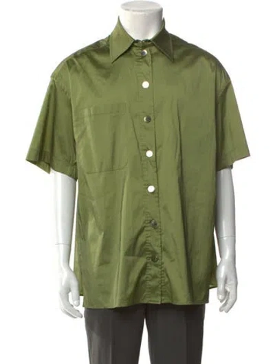 Pre-owned Sandro Short Sleeve Shirt In Green