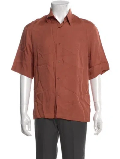 Pre-owned Sandro Short Sleeve Shirt In Orange