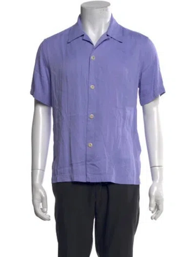 Pre-owned Sandro Short Sleeve Shirt In Purple