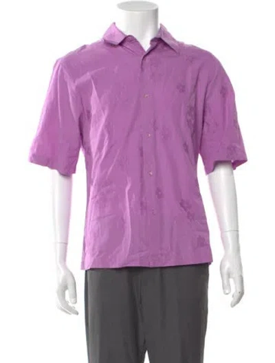 Pre-owned Sandro Short Sleeve Shirt In Purple
