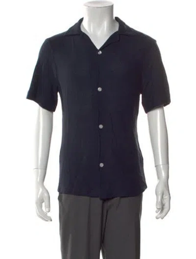 Pre-owned Sandro Short Sleeve Shirt W/ Tags In Blue