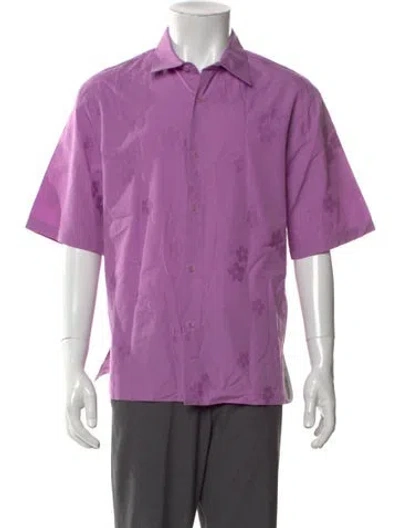 Pre-owned Sandro Short Sleeve Shirt W/ Tags In Purple