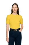 Sandro Short-sleeve Sweater In Yellow