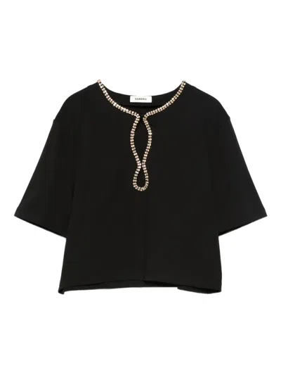 Sandro Short-sleeve Top In Black