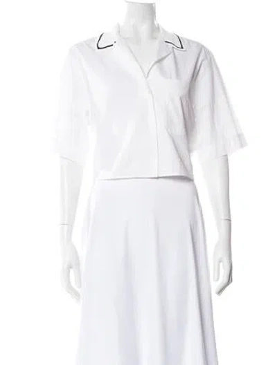 Pre-owned Sandro Short Sleeve Top In White