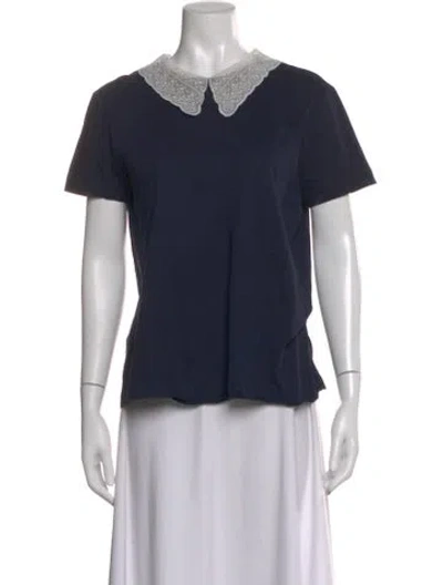 Pre-owned Sandro Short Sleeve T-shirt In Blue