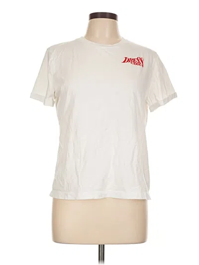 Pre-owned Sandro Short Sleeve T-shirt In White